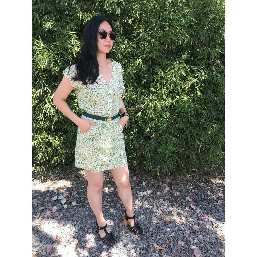 SALE!! Alice+Olivia green abstract print dress, S